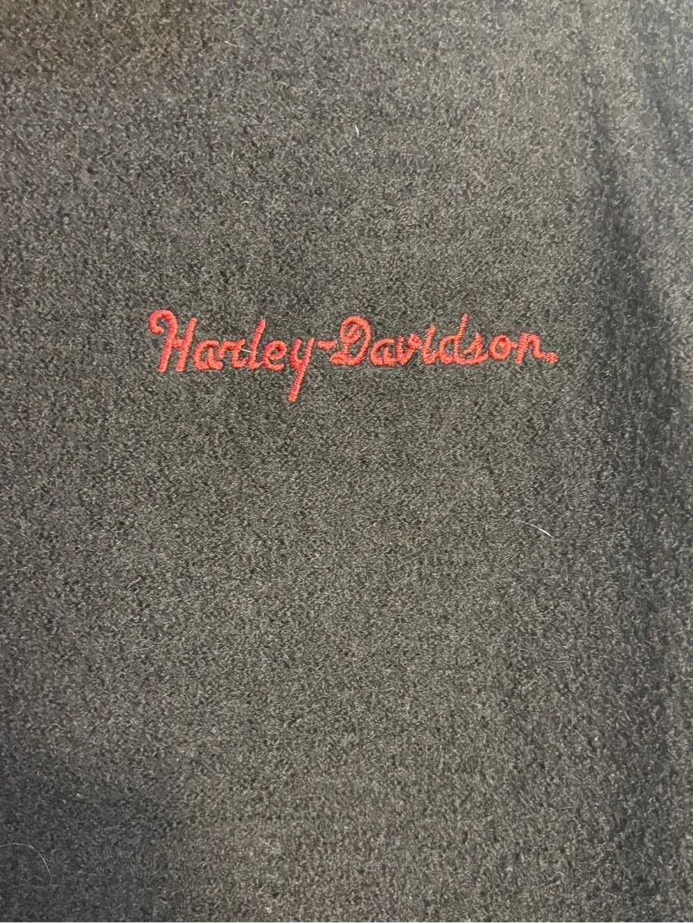 Harley-Davidson Black Full-Zip Knit Jacket with Red Script Logo